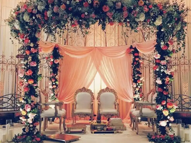 Mandap flower decoration for Bengali wedding in Kolkata